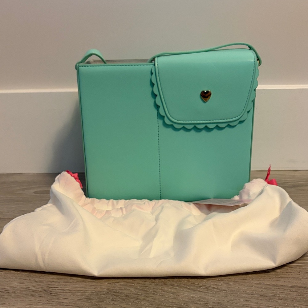 Kate Gabrielle Ella Bag, cup holder purse made of faux leather, mint